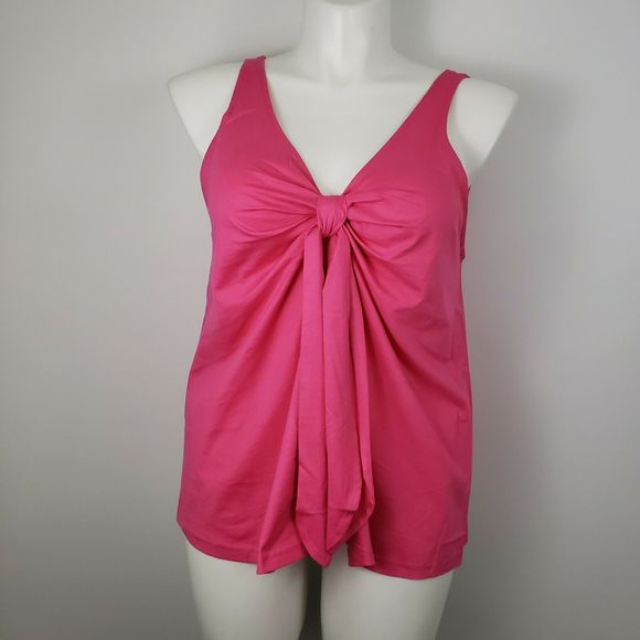 NWT J Crew Lg Tank Top Knot Tie Front shirt pink